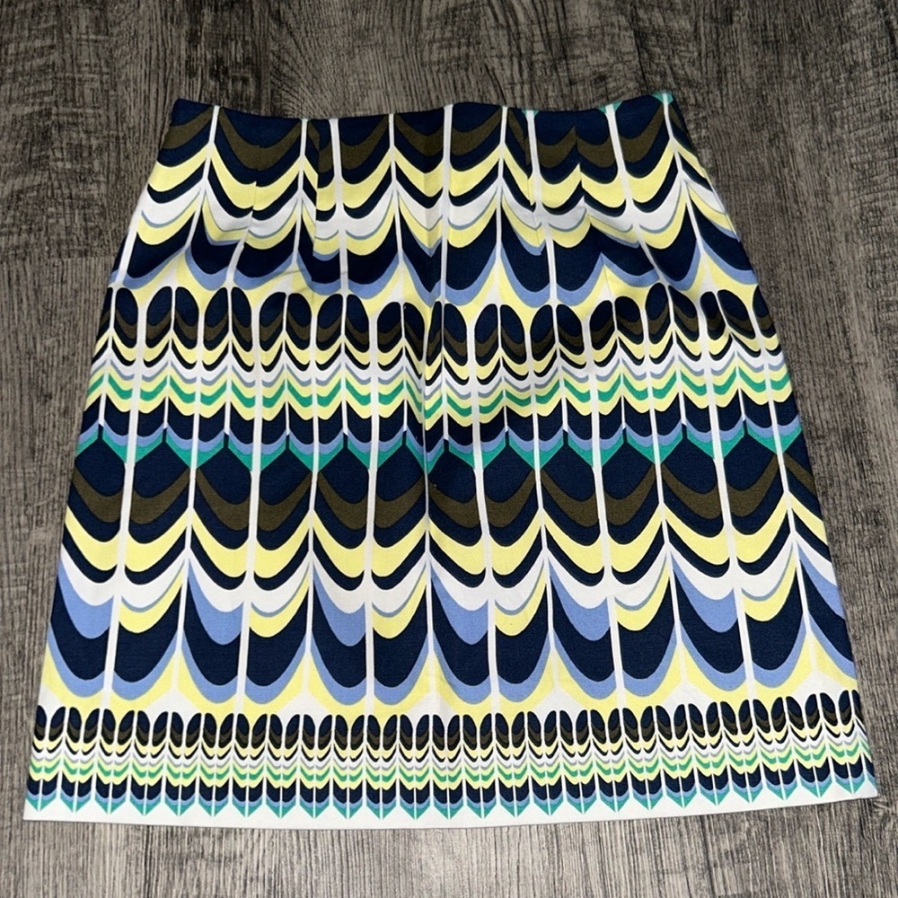 Talbots Women's Multi-color Geometric Pattern Print A-Line Short Skirt Lined 2P